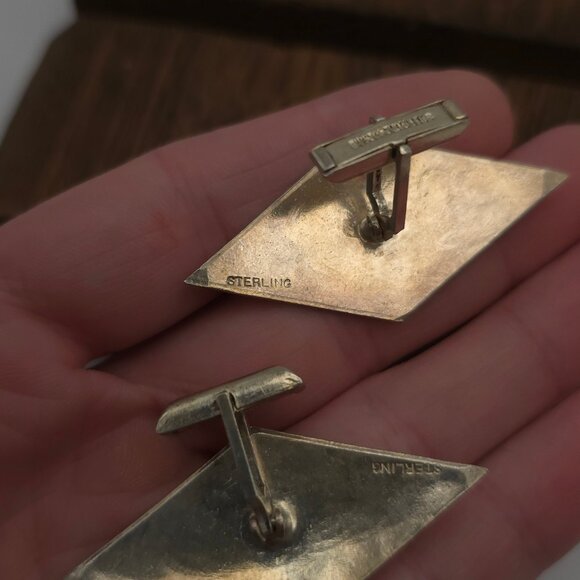 Sterling Silver WSO Initials Cuff Links B48 - Picture 4 of 7